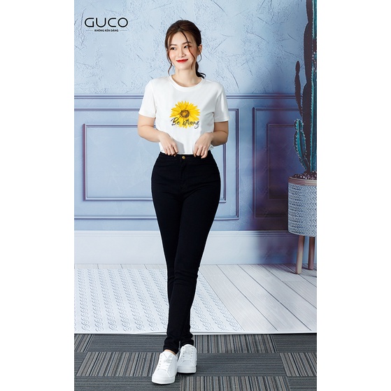 Áo thun nữ A239 màu đen và màu trắng Guco