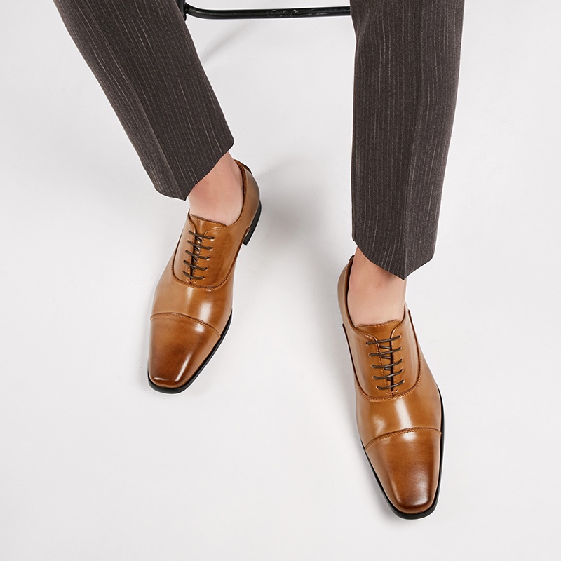 Giày tây công sở nam OXFORD HD12 da thật hai lớp mũi nhọn lịch lãm văn phòng Sartorial đế phíp gỗ BH1 năm