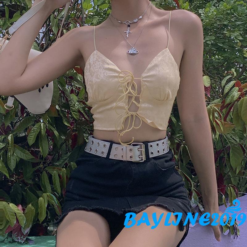 Áo lửng hai dây họa tiết hoa quyến rũ cho nữ