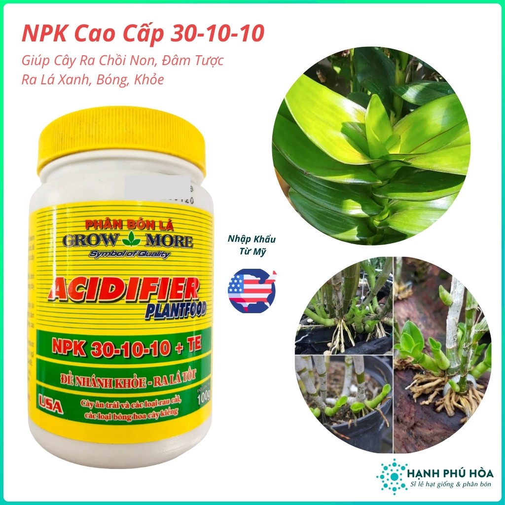 Phân Bón Hữu Cơ Cho Lan Hoa Kiểng Kích Ra Mầm Growmore  30-10-10 100g