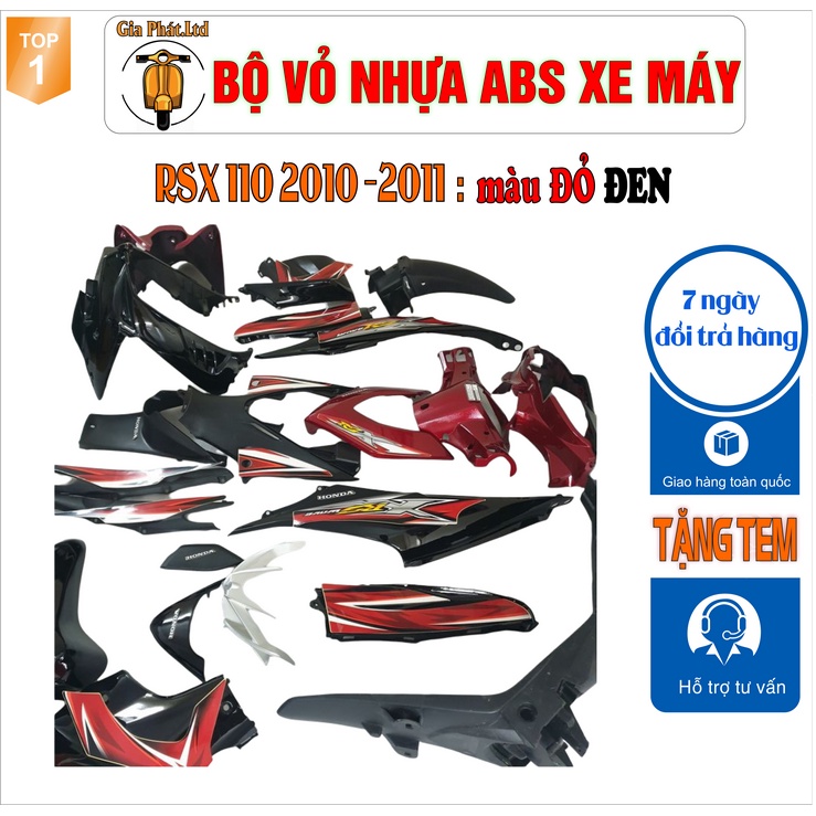 Dàn áo xe WAVE RSX 110 nhựa nguyên sinh ABS cao cấp màu Đen Đỏ đời 2010 -2011 - GPP548