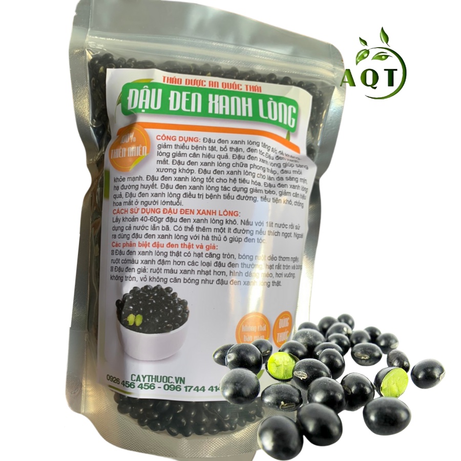 Đậu Đen Xanh Lòng 500g - Đỗ Đen Lòng Xanh To, Chắc Hạt, Không Sâu Mọt
