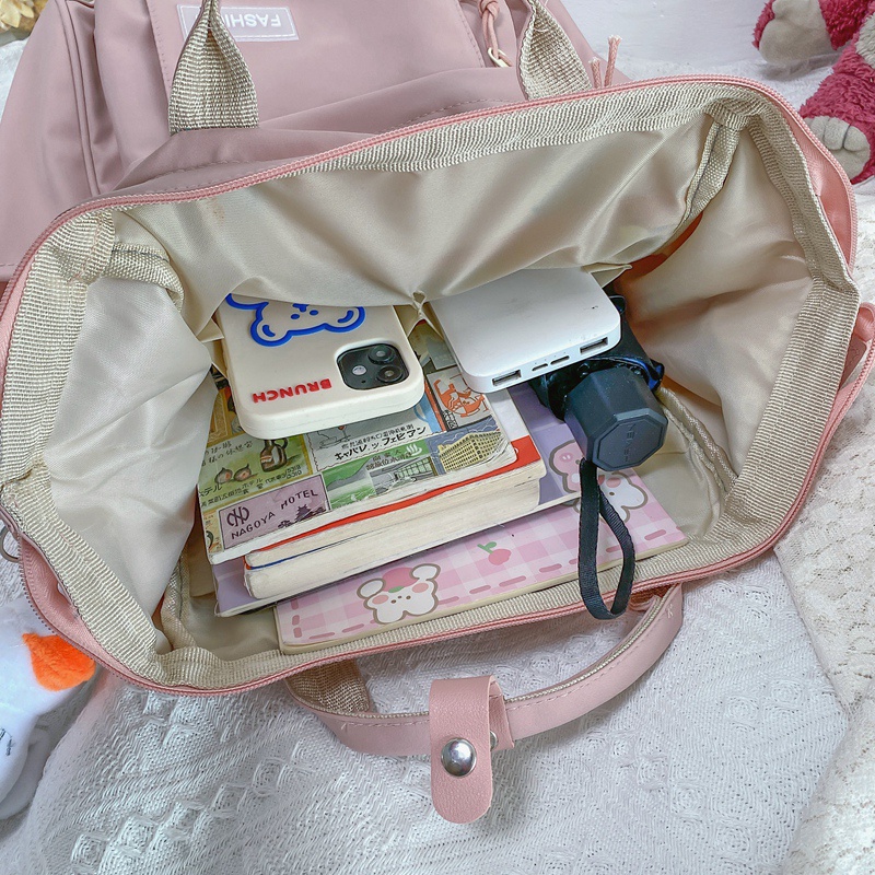 Ba Lô Nylon Chống Thấm Nước Màu Xanh Lá Dễ Thương Hợp Thời Trang Cho Nữ