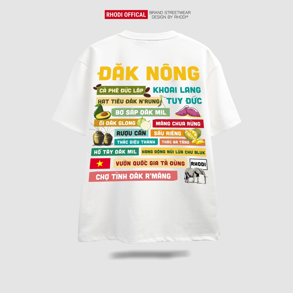 Áo thun local brand RHODI phông cổ tròn tay lỡ unisex nam nữ thế hệ genz Đăk Nông
