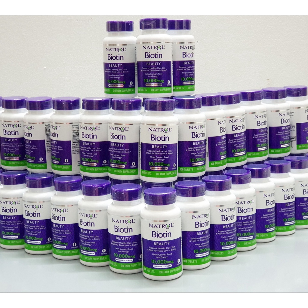 [date 10/2024] Viên Uống Natrol Biotin 10000 Mcg hộp 100 Viên Của Mỹ - Biotin 10.000 mcg