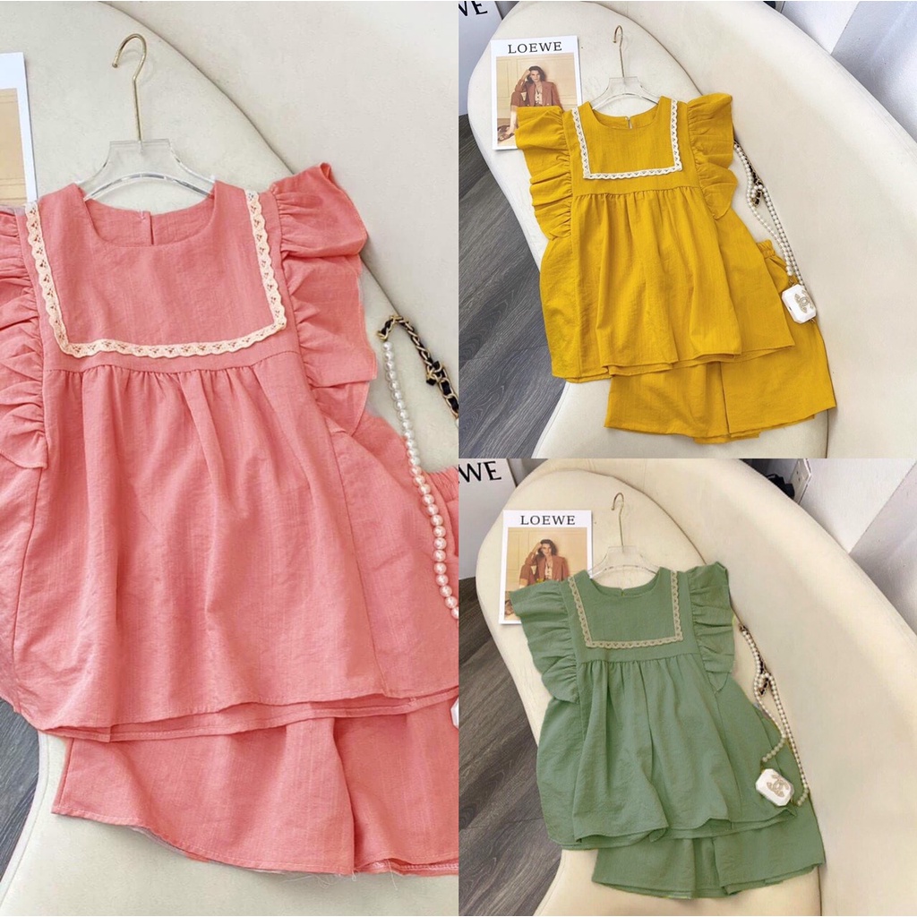 SET LỤA ĐÙI REN MÀU CÁNH TIÊN CHẤT LỤA CO GIÃN, THOÁNG, MỀM MÁT thời trang