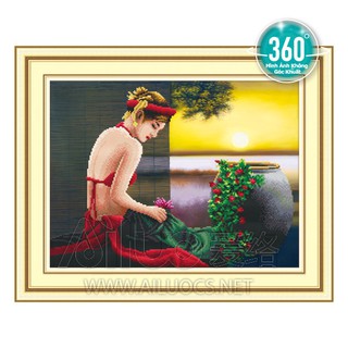 Tranh đính đá cô gái việt 77328