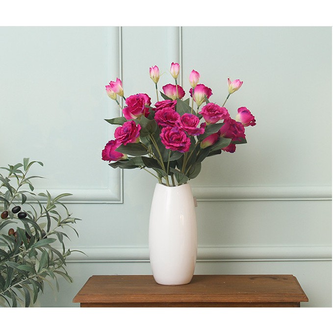 Hoa giả- Hoa Cát Tường lụa Eustoma hoa lụa cao cấp decor nhà cửa ẢNH THẬT