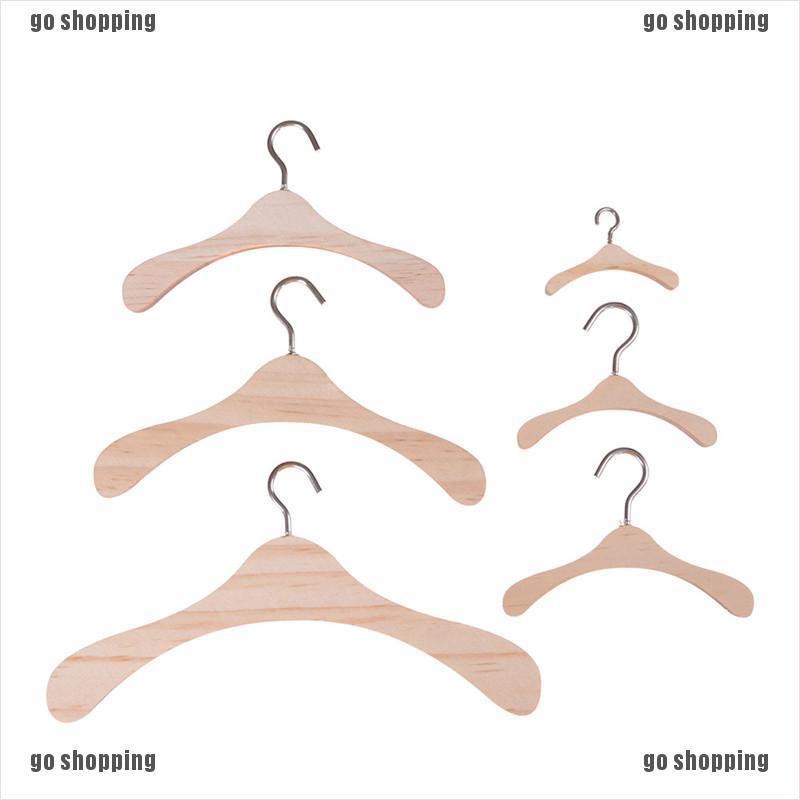 {go shopping}Handmade All Doll Clothes Hanger Wood Furniture Coat Hanger Model Toy Gifts