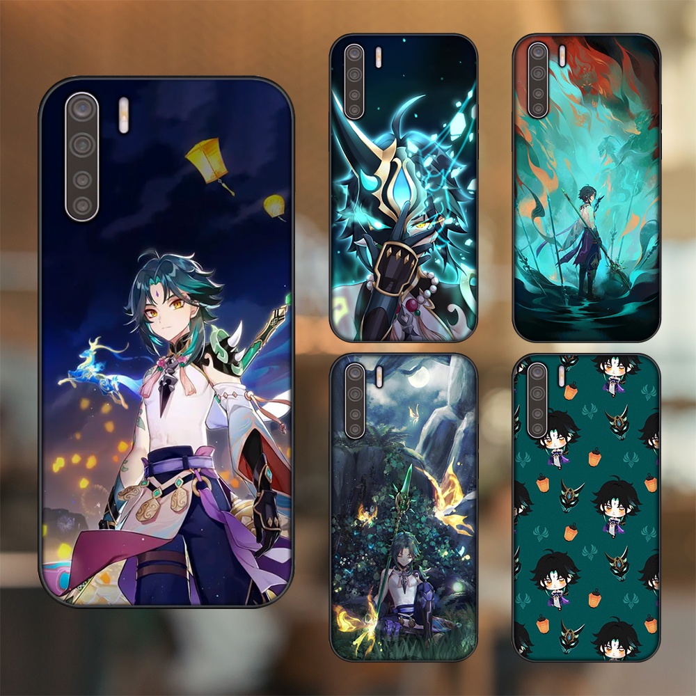 Ốp lưng Oppo A91, Reno 3 viền đen in hình Xiao Genshin Impact