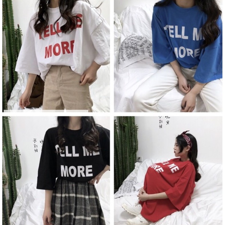 Áo phông TELL ME MORE ngắn tay HARIQUEEN