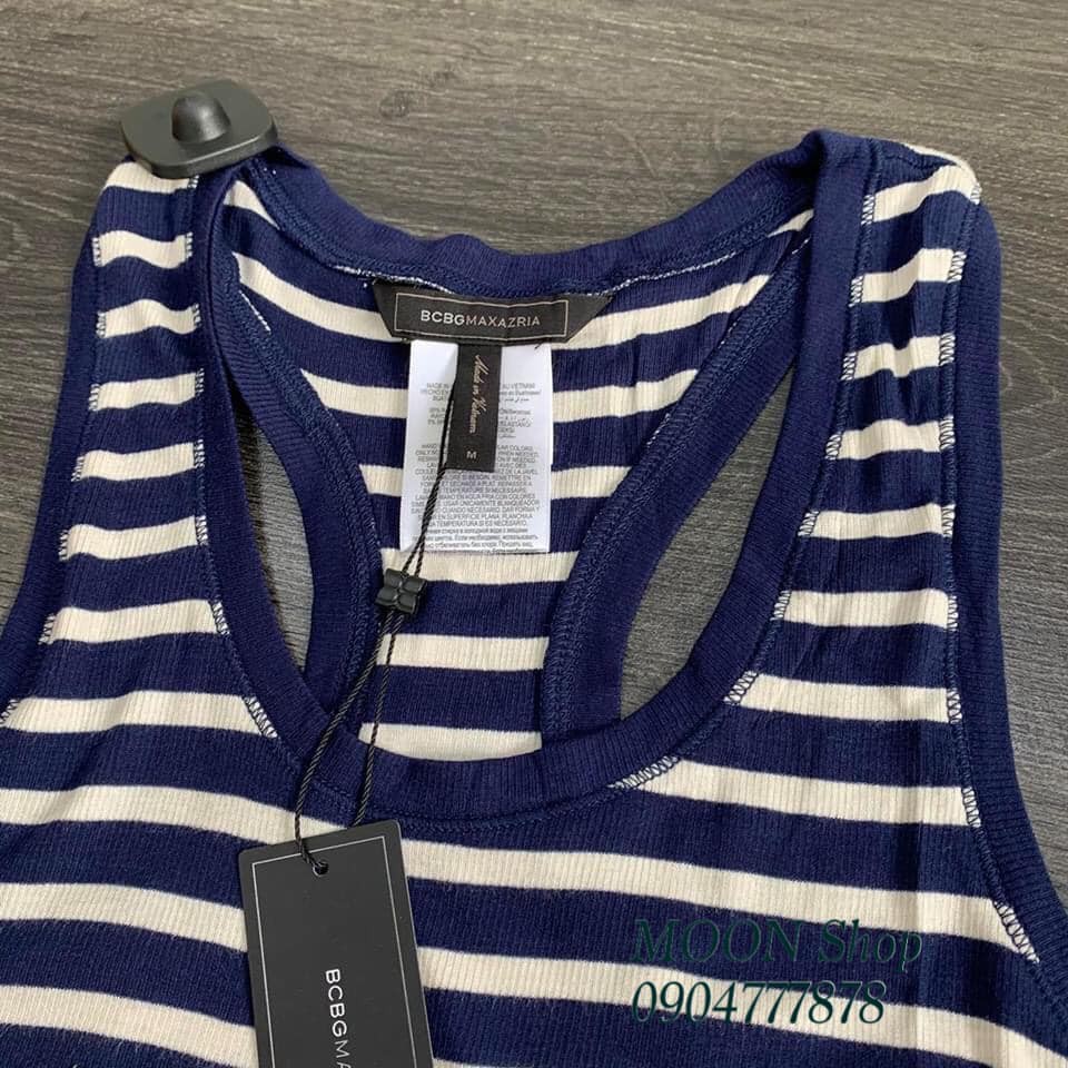 Áo ba lỗ BCBG kẻ xanh