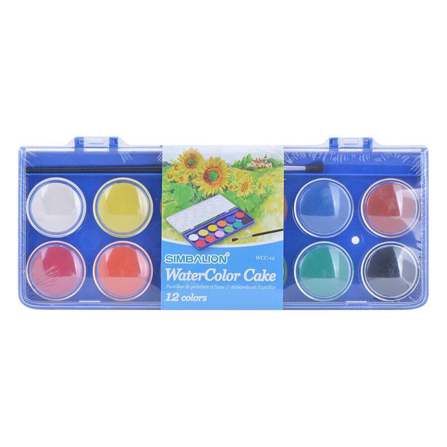 MÀU NƯỚC DẠNG BÁNH SIMBALION - 12/16/28/36 WCC-12/16/28/36 KÈM CỌ VẼ