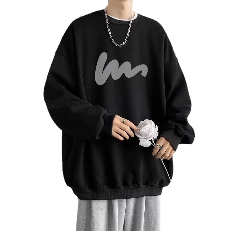 Áo Nỉ Cổ Tròn In Họa Tiết Hoạt Hình Phong Cách Hàn Quốc Thời Trang Cho Nam Cỡ Lớn M-5XL