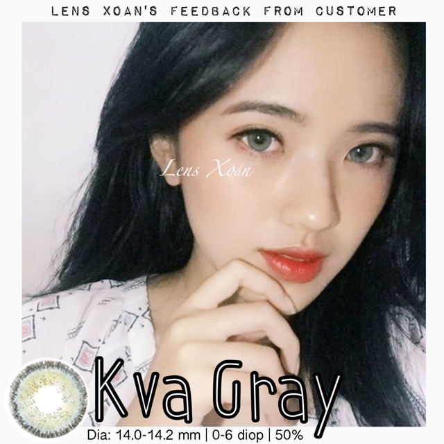 KÍNH ÁP TRÒNG KVA GRAY ( LENS XÁM ÁNH XANH TÂY)