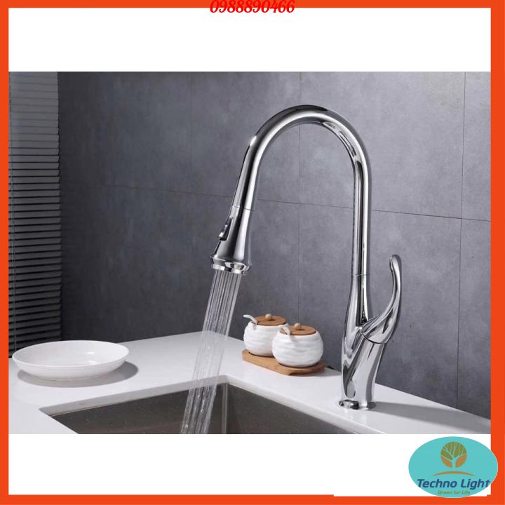 Vòi rửa bát nóng lạnh dây rút cao cấp Kobesi KB8111, bảo hành 3 năm