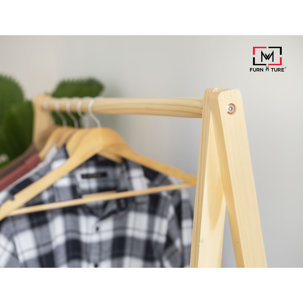 GIÁ TREO QUẦN ÁO CHỮ A HÀN QUỐC 1 TẦNG MÀU GỖ - A HANGER 1F CAO 1M25 - NỘI THẤT CĂN HỘ | BigBuy360 - bigbuy360.vn