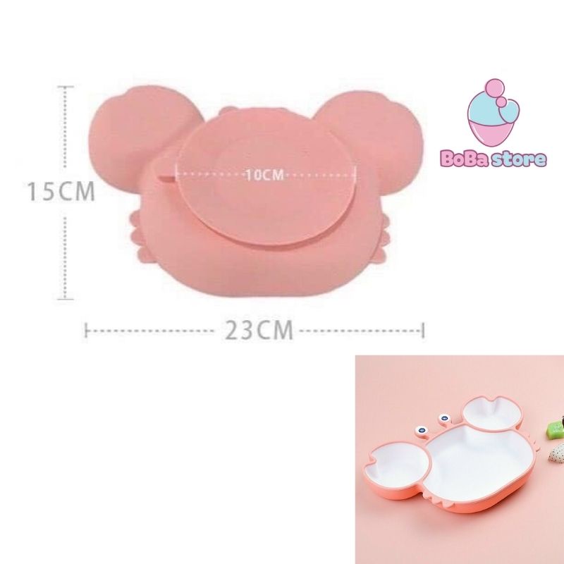 Khay ăn dặm silicon cho bé - hình cua (No Brand)