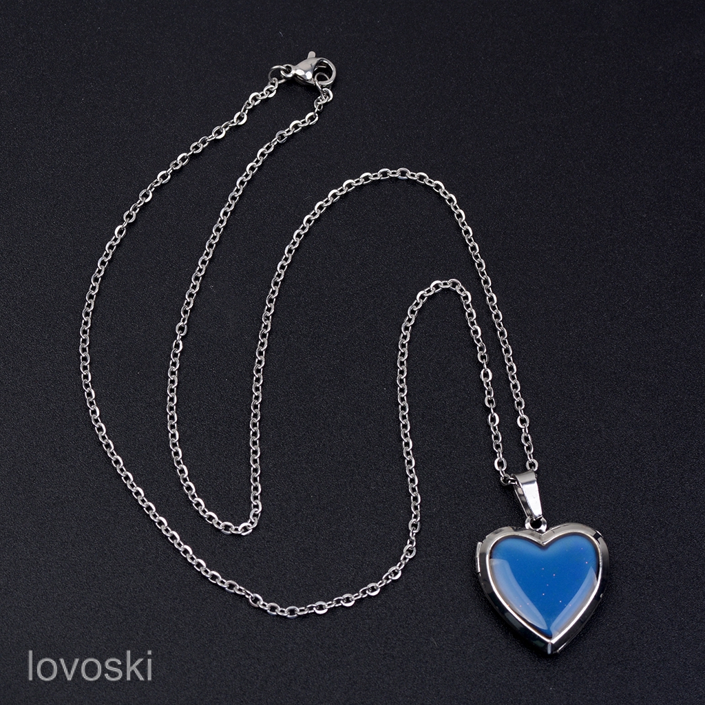 Dây chuyền mặt khung trái tim thay đổi màu được làm từ thép không gỉ