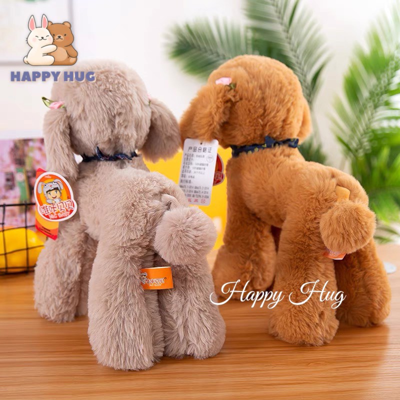 Gấu bông hình chó Poodle cho bé, đồ chơi chó bông cao cấp mềm mịn giống thật - Happy Hug