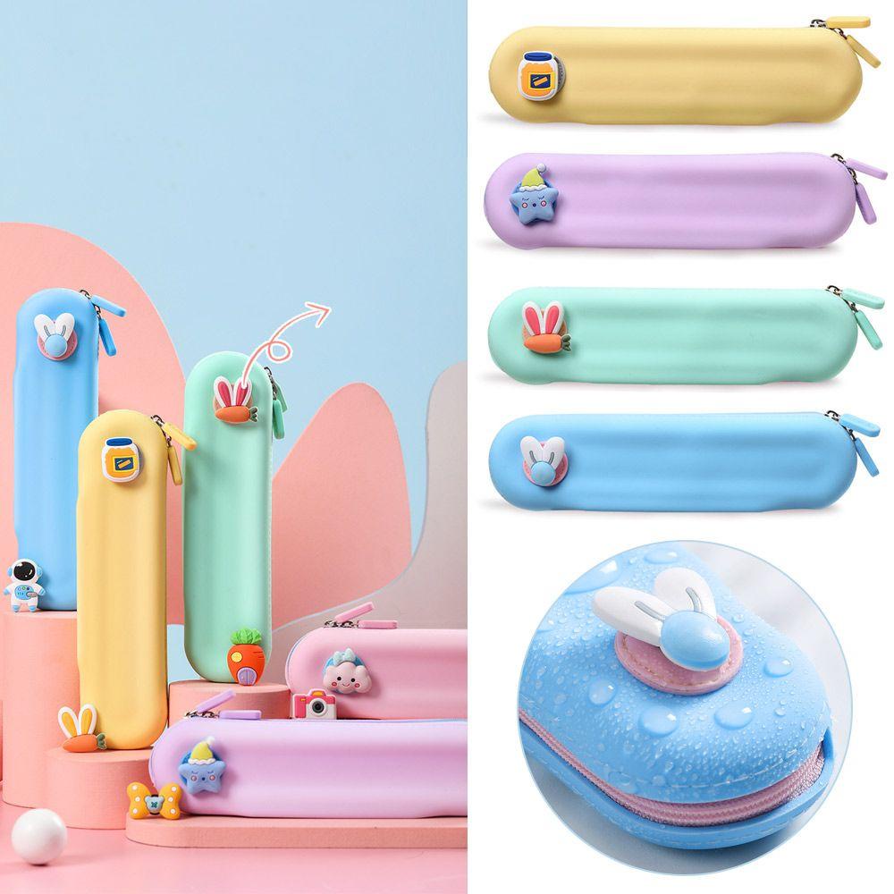 Túi Đựng Bút Bằng Silicone Đa Năng Màu Cầu Vồng Cho Bé