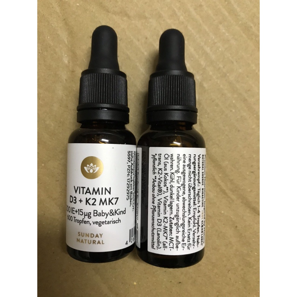 Vitamin D3 K2 MK7 Sunday Natural Đức - Tăng Hấp Thụ Canxi tăng Chiều Cao
