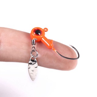 Set 5 mồi câu cá 3D Hengjia chất lượng cao 3.5g Lead Jig Head Fishing Hooks With Spoon Fishing Bait