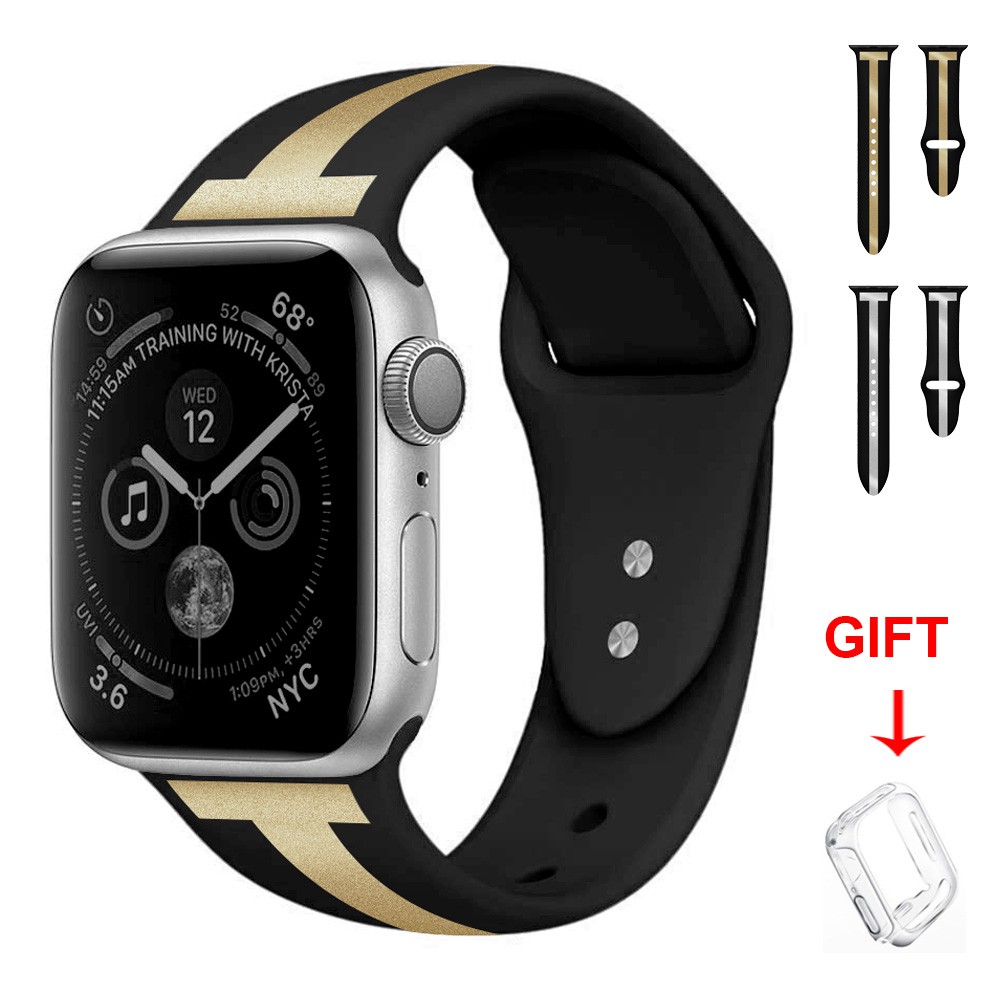 Dây Đeo Silicon Nhiều Màu Cho Đồng Hồ Thông Minh Apple Watch Series 6 / 5 / 4 / 3 / 2 / 1 / Se 38mm 40mm 42mm 44mm