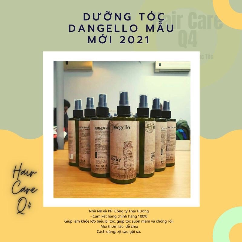 XỊT DƯỠNG CHỐNG CHÁY TÓC DANGELLO KERATIN 300ML