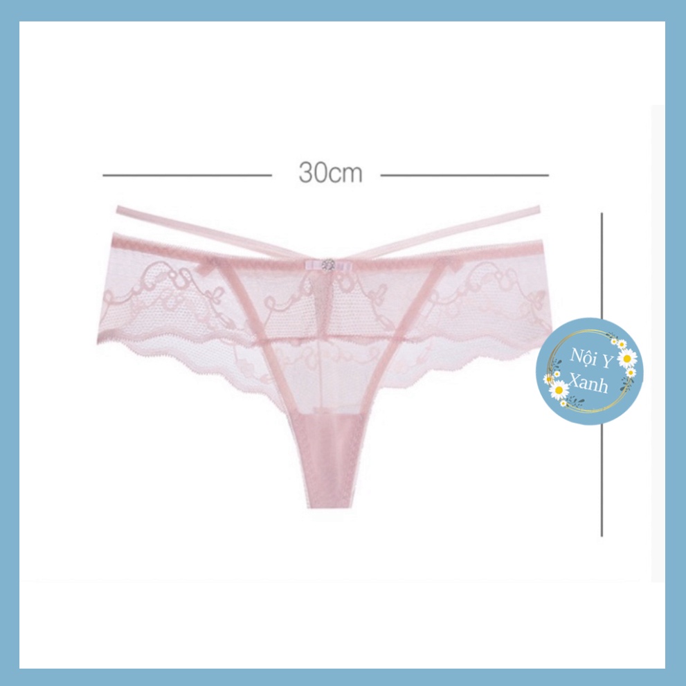 Quần Lót Nữ ❤️Quần Lọt Khe Ren Sexy Phối Họa Tiết 2 Dây Hông Gợi Cảm Quyến Rũ 8038 Nội Y Xanh chất thoáng mát cao cấp