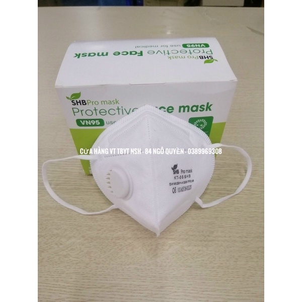 Hộp 10 Cái Khẩu Trang 3D N95 có van khẩu trang Kháng Khuẩn 5 lớp Chính Hãng SHB Pro Mask Loại có Van SHBCARE