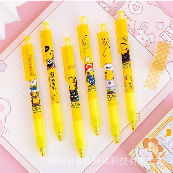 Bút Bi Mực Đen Ngòi 0.5 / 0.5Mm In Hình Pikachu Dễ Thương Cho Học Sinh