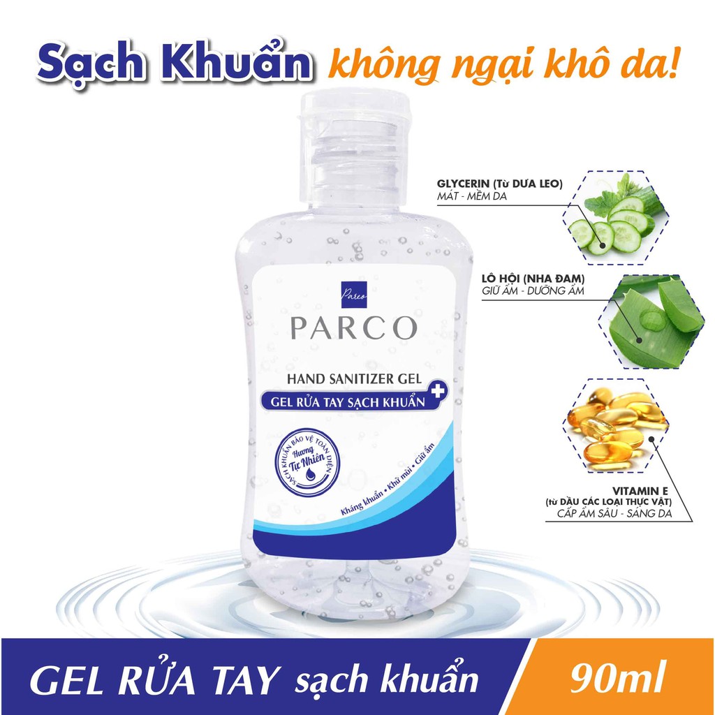 Gel Rửa Tay Khô PARCO - 90ml,chứa 70% Alcohol tiêu diệt đến 99.9%, Đặc biệt không làm khô da tay. | BigBuy360 - bigbuy360.vn