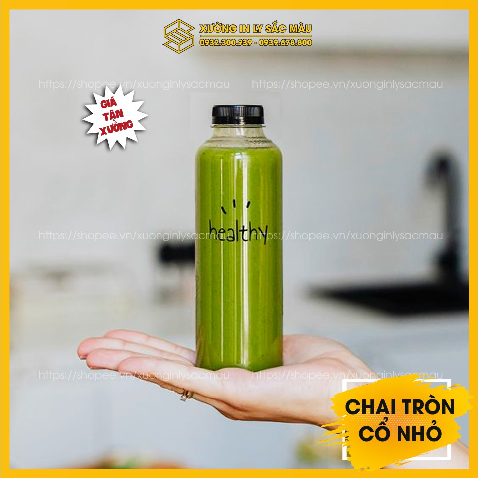 Combo 10 chai nhựa 330ml đựng trà sữa nước ép, chai dày, nhiều mẫu lựa chọn