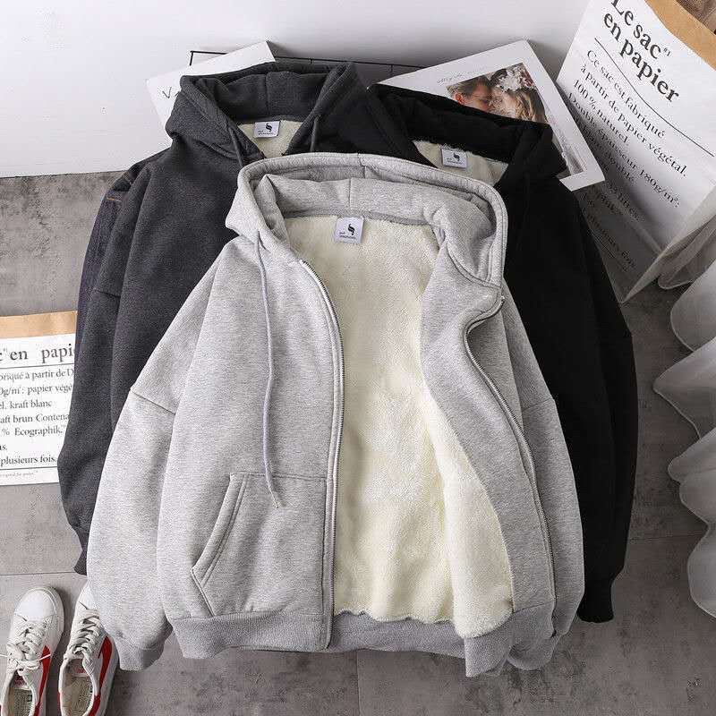 Áo khoác Hoodie Zip lót lông dày dặn siêu ấm - Hàng mới về