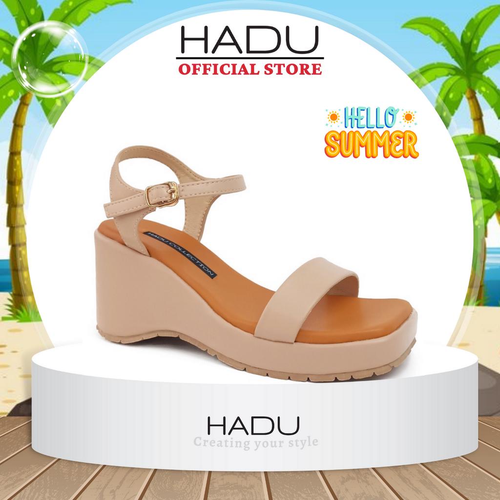 Giày Sandal Đế Xuồng 8P Quai Ngang Tamira HADU MX15 Đệm Mút Siêu Êm Ái, BH 24 Tháng