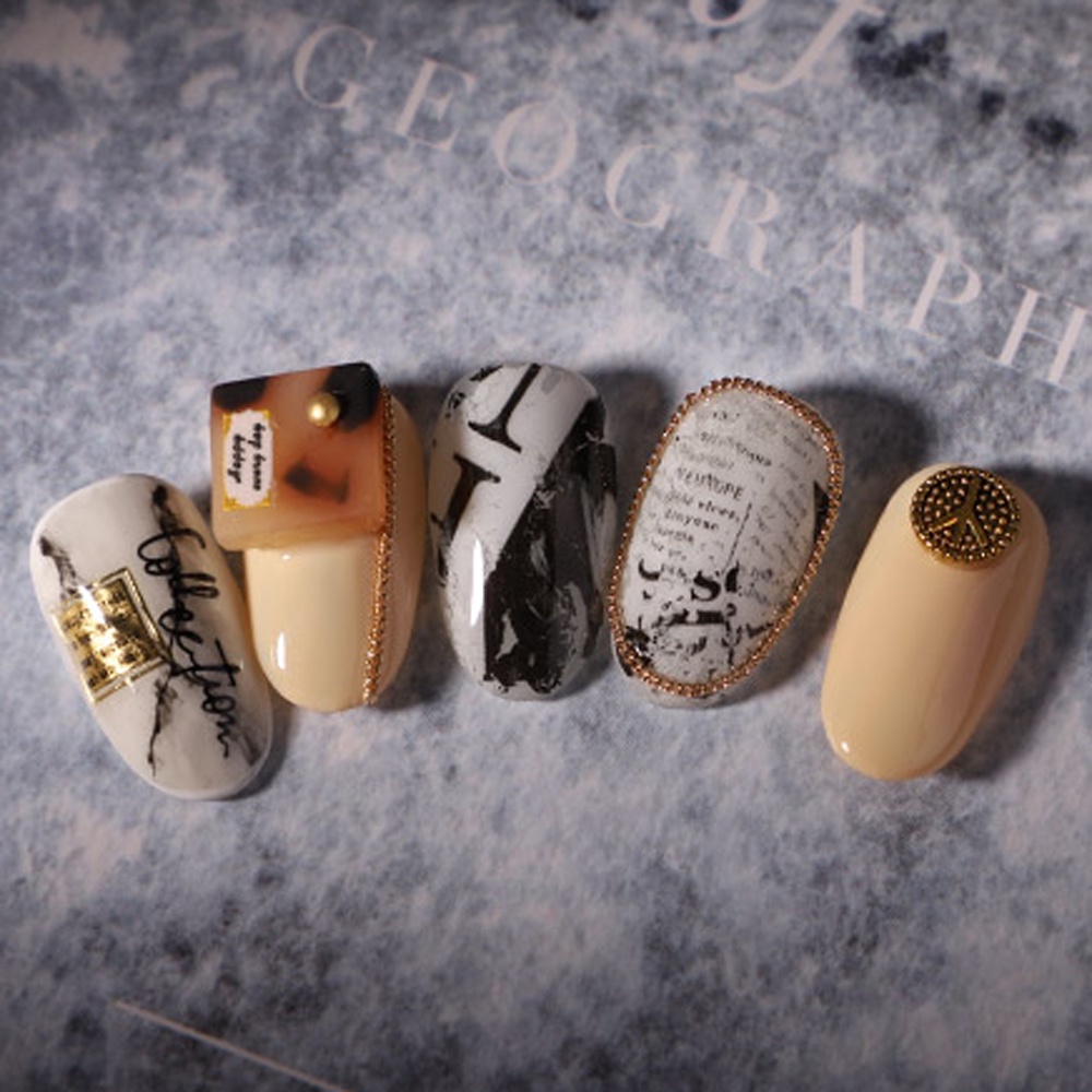 [Hàng mới về] Nhãn dán họa tiết chữ tiếng anh 3D trang trí móng tay nghệ thuật