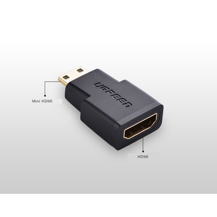 Đầu Chuyển mini HDMI cái ra HDMI đực dài 25mm UGREEN 20101 (màu đen)