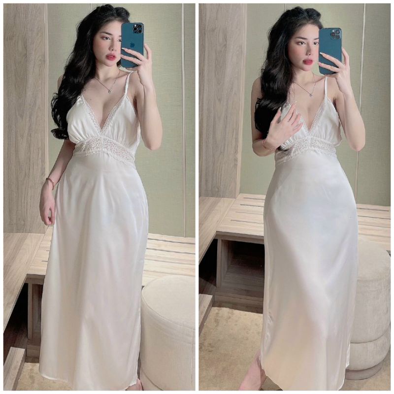 Đồ ngủ sexy nữ Đầm 2 dây dáng dài Maxi Nữ Siêu Sang Chất Lụa Latin Cao Cấp Váy Nữ Sexy