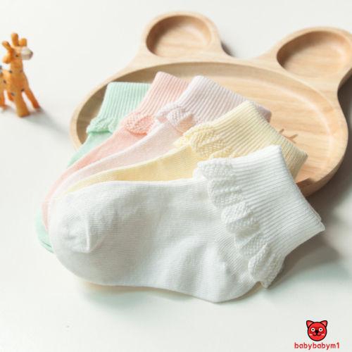 Set 5 đôi vớ cotton phối ren dễ thương dành cho bé gái