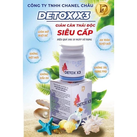 1 hộp detox X3 giảm cân chính hãng Thái Lan