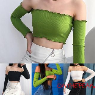 Áo thun Croptop tay dài size S-XL