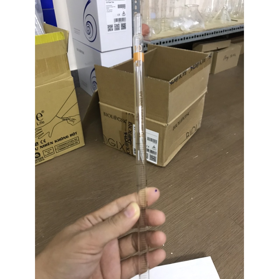 Pipette thủy tinh 1ml, 2ml, 5ml, 10ml