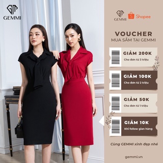 Váy đầm nữ công sở dáng ôm body thiết kế cách điệu Gemmi fashion, DK8499