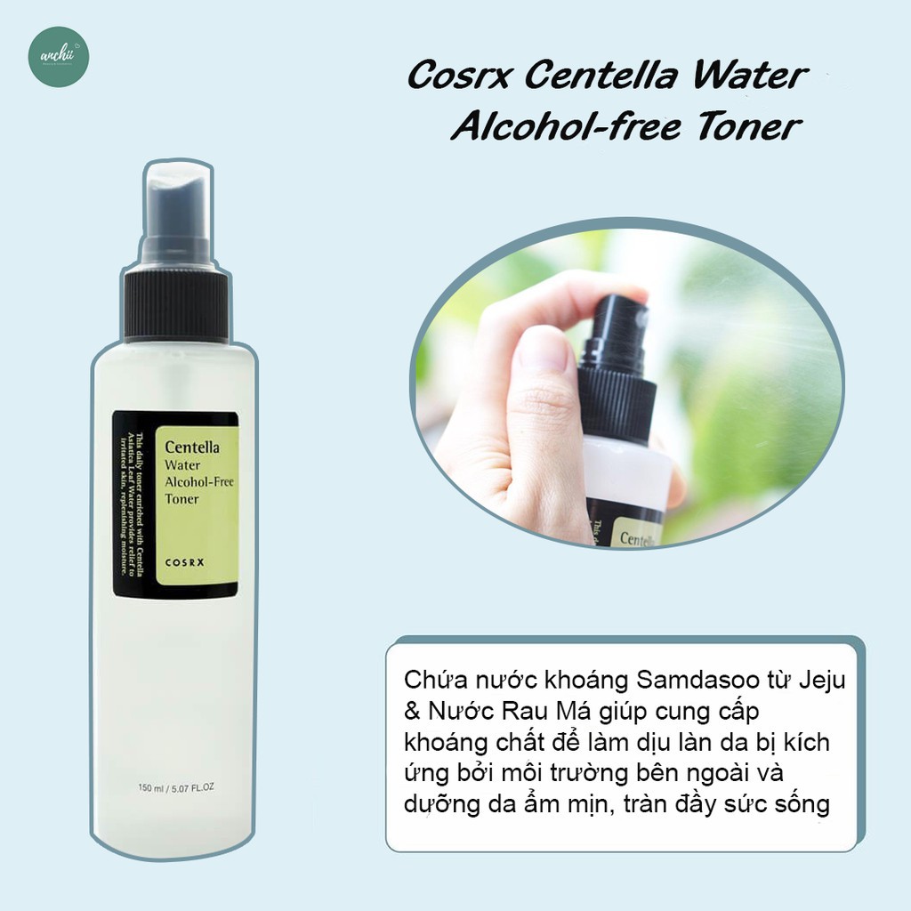 Nước Hoa Hồng Rau Má Không Cồn Cho Da Mụn Cosrx Centella Water Alcohol-Free Toner 150ml