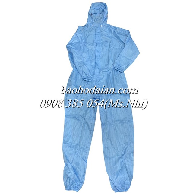 Quần áo phòng sạch vải chống tĩnh điện bộ liền thân- Hình thật