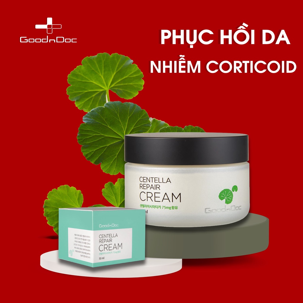 GoodnDoc Kem rau má Dưỡng Ẩm Phục Hồi Da GoodnDoc Centella Repair Cream (Nhập khẩu chính hãng)