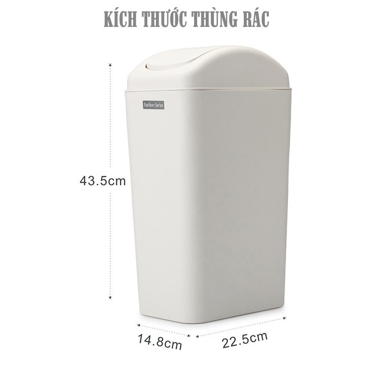 Thùng đựng rác nhựa nắp lật dung tích 13L VKIT R10