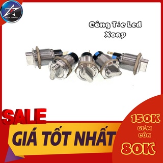 [SALE] CÔNG TẮC LED INOX XOAY CHO XE MÁY