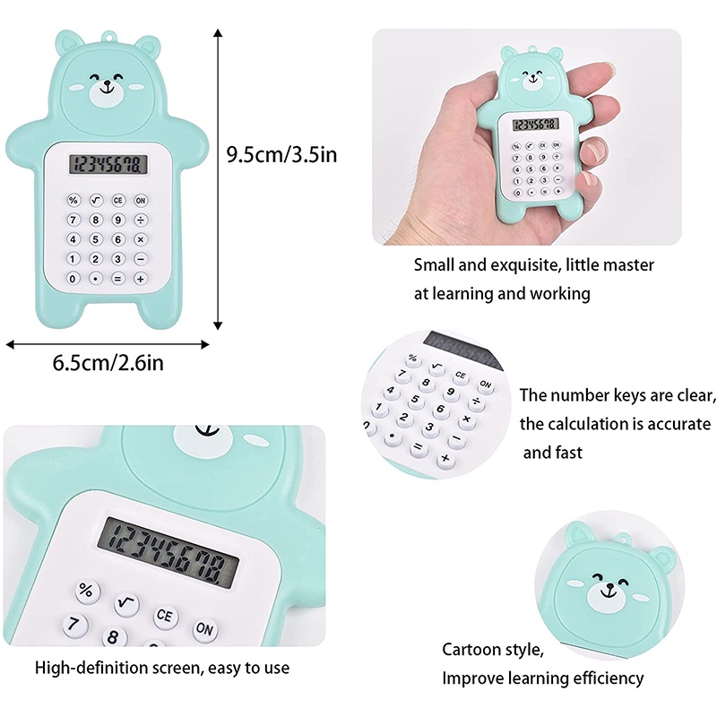 Máy Tính Bỏ Túi Màn Hình 8 Chữ Số Hình Gấu Hoạt Hình